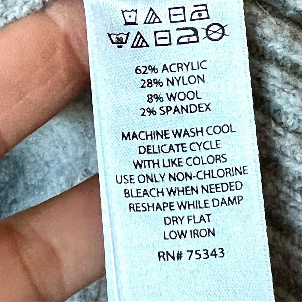 CYNTHIA ROWLEY Wool Blend V-Neck Oversized Sweater—SZ. Small